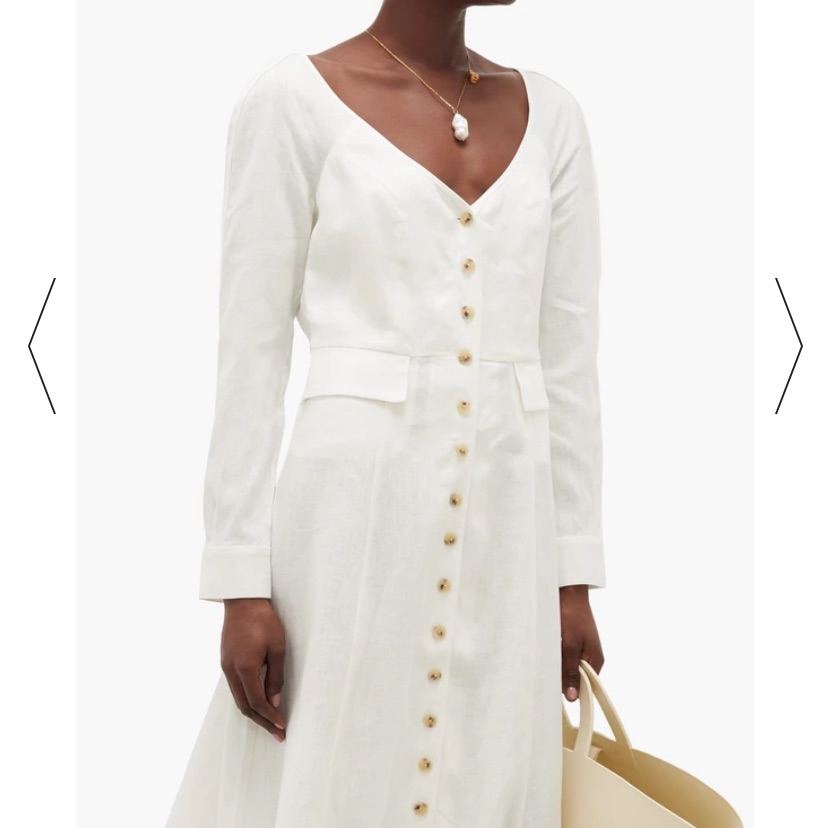 Nwt Mara Hoffman Long-Sleeved White Linen Dress